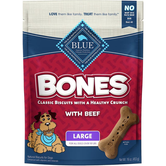 Blue Buffalo Bones Dog 16oz. Beef Large Biscuit - Pet Supplies - Blue Buffalo