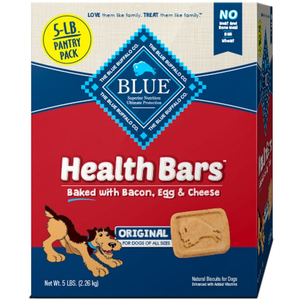 BLUE Buffalo Health Bars Crunchy Dog Treat Biscuits Bacon Egg & Cheese (5 lbs.) - Dog Food & Treats - BLUE Buffalo