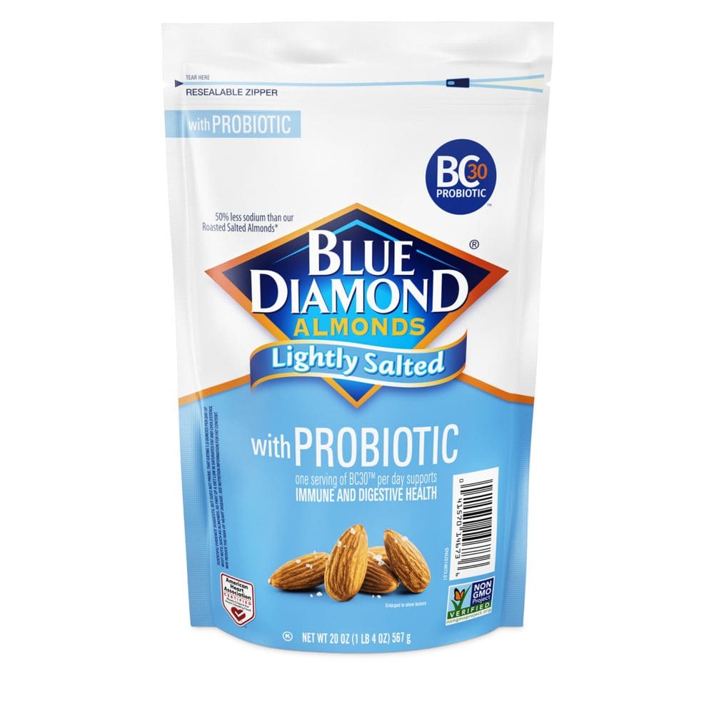 Blue Diamond Lightly Salted Probiotic Almond (20 oz.) - Trail Mix & Nuts - Blue Diamond