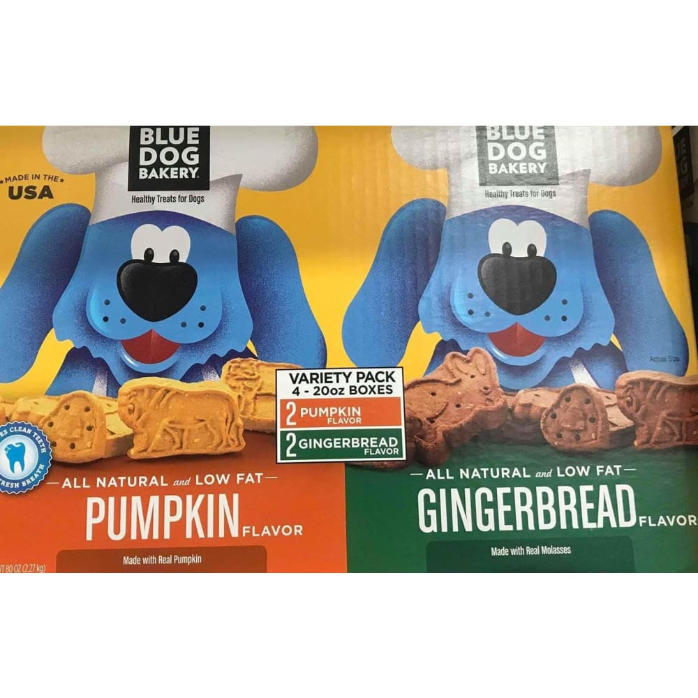 Blue Dog Bakery Doggie Paw Pumpkin & Gingerbread Flavor Dog Treats, 4 pk. - ShelHealth.Com