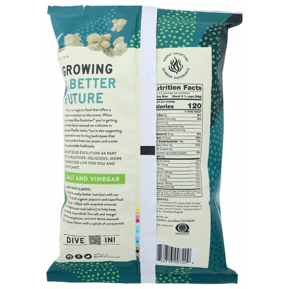 BLUE EVOLUTION Blue Evolution Popcorn Salt Vinegar, 3.5 Oz