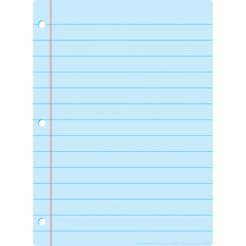 Blue Notebook Paper Postermat Pals Smart Poly Single Sided (Pack of 12) - Miscellaneous - Ashley Productions