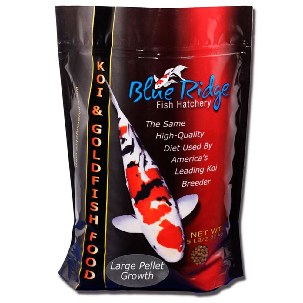 Blue Ridge Fish Hatchery Growth Formula Pellet Fish Food for Koi and Goldfish 5 lb Large - Pet Supplies - Blue Ridge