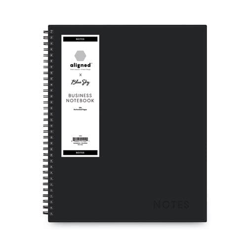 Blue Sky Aligned Business Notebook 1 Subject Meeting Notes Format Narrow Rule Black Cover 11 X 8.5 78 Sheets - Office - Blue Sky®