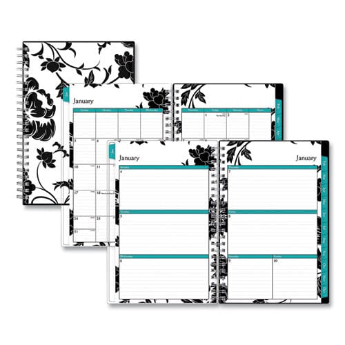 Blue Sky Analeis Create-your-own Cover Weekly/monthly Planner Floral Artwork 8 X 5 White/black/coral 12-month (jan To Dec): 2023 - School