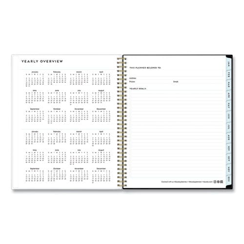 Blue Sky Baccara Dark Create-your-own Cover Weekly/monthly Planner Floral 11 X 8.5 Gray/black/gold Cover 12-month (jan-dec): 2023 - School