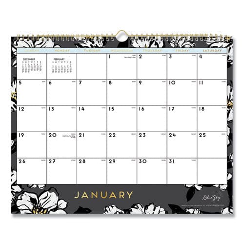 Blue Sky Baccara Dark Wall Calendar Baccara Dark Floral Artwork 11 X 8.75 White/black Sheets 12-month (jan To Dec): 2023 - School Supplies -