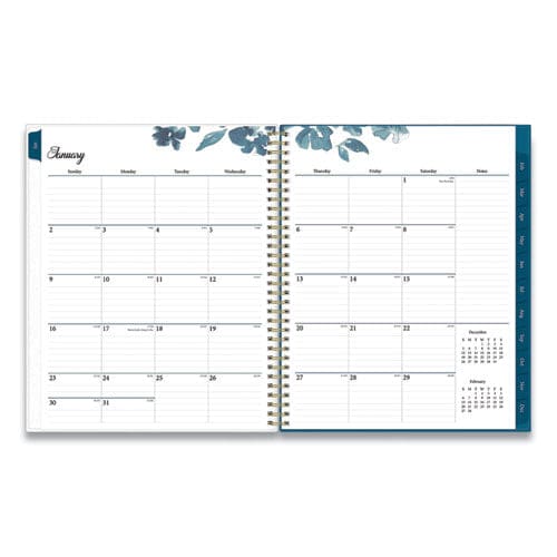Blue Sky Bakah Blue Weekly/monthly Planner Bakah Blue Floral Artwork 11 X 8.5 Blue/white Cover 12-month (jan To Dec): 2023 - School Supplies