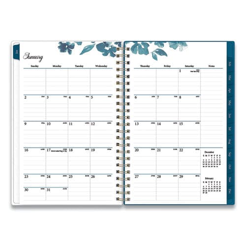 Blue Sky Bakah Blue Weekly/monthly Planner Bakah Blue Floral Artwork 8 X 5 Blue/white Cover 12-month (jan To Dec): 2023 - School Supplies -