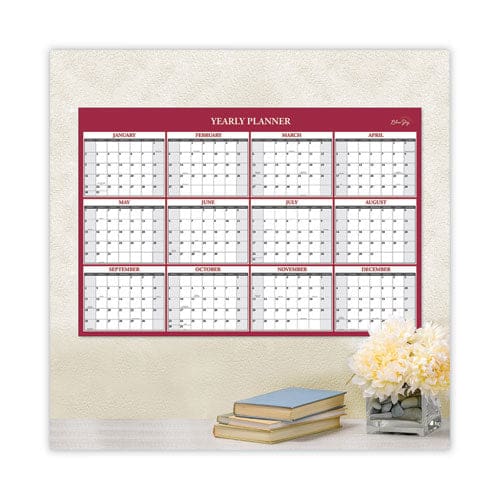 Blue Sky Classic Red Laminated Erasable Wall Calendar Classic Red Artwork 36 X 24 White/red/gray Sheets 12-month (jan-dec): 2023 - School