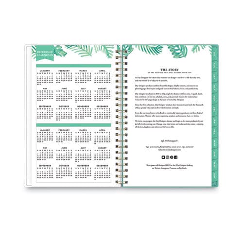 Blue Sky Day Designer Academic Year Weekly/monthly Frosted Planner Palms Artwork 8 X 5 12-month (july-june): 2022-2023 - School Supplies -