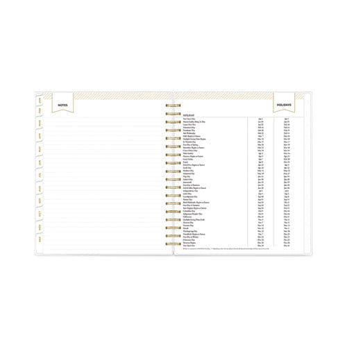 Blue Sky Day Designer Daily/monthly Frosted Planner Rugby Stripe Artwork 10x8 Black/white Cover 12-month (july To June): 2022-2023 - School