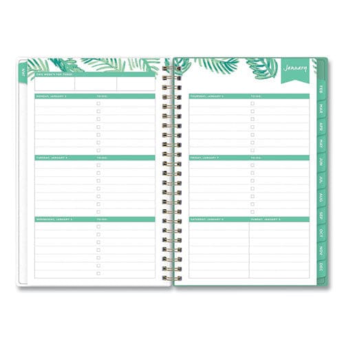Blue Sky Day Designer Palms Weekly/monthly Planner Palms Artwork 8 X 5 Green/white Cover 12-month (jan To Dec): 2023 - School Supplies -