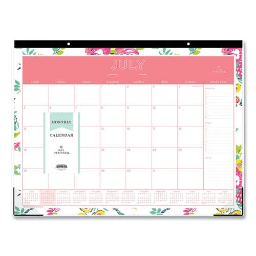 Blue Sky Day Designer Peyton Academic Desk Pad Floral Artwork 22 X 17 Black Binding Clear Corners 12-month (july-june): 2022-2023 - School