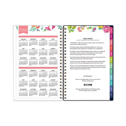 Blue Sky Day Designer Peyton Create-your-own Cover Weekly/monthly Planner Floral 8 X 5 Navy 12-month (july-june): 2022 To 2023 - School