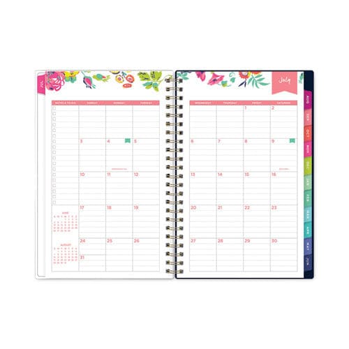 Blue Sky Day Designer Peyton Create-your-own Cover Weekly/monthly Planner Floral 8 X 5 Navy 12-month (july-june): 2022 To 2023 - School