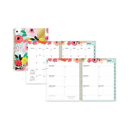Blue Sky Day Designer Secret Garden Mint Frosted Weekly/monthly Planner 11 X 8.5 Multicolor Cover 12-month (jan To Dec): 2023 - School