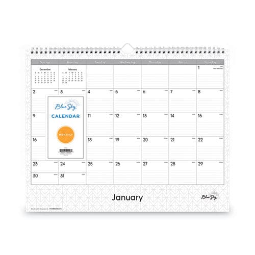 Blue Sky Enterprise Wall Calendar Enterprise Geometric Artwork 15 X 12 White/gray Sheets 12-month (jan To Dec): 2023 - School Supplies -