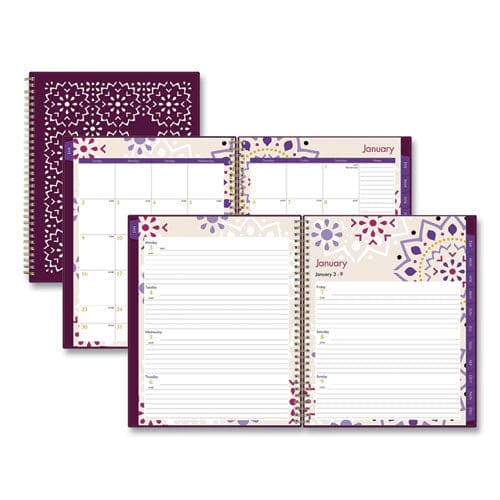 Blue Sky Gili Weekly/monthly Planner Gili Jewel Tone Artwork 11 X 8.5 Plum Cover 12-month (jan To Dec): 2023 - School Supplies - Blue Sky®