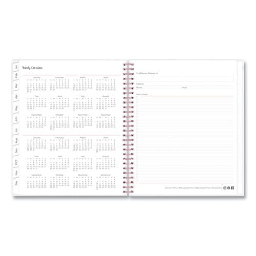 Blue Sky Joselyn Monthly Wirebound Planner Joselyn Floral Artwork 10 X 8 Pink/peach/black Cover 12-month (jan To Dec): 2023 - School
