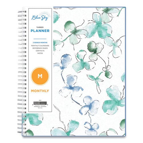 Blue Sky Lindley Monthly Planner Lindley Floral Artwork 10 X 8 White/blue/green Cover 12-month (jan To Dec): 2023 - School Supplies - Blue