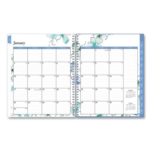 Blue Sky Lindley Weekly/monthly Planner Lindley Floral Artwork 11 X 8.5 White/blue/green Cover 12-month (jan To Dec): 2023 - School Supplies