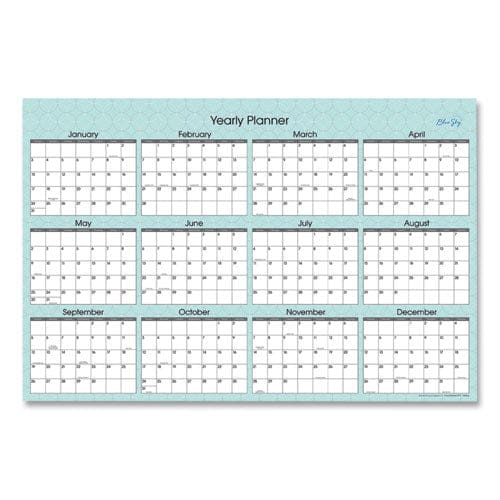 Blue Sky Picadilly Laminated Erasable Wall Calendar Geometric Artwork 36 X 24 White/teal Sheets 12-month (jan-dec): 2023 - School Supplies -