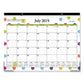 Blue Sky Teacher Dots Academic Desk Pad 22 X 17 Black Binding Clear Corners 12-month (july To June): 2022 To 2023 - School Supplies - Blue
