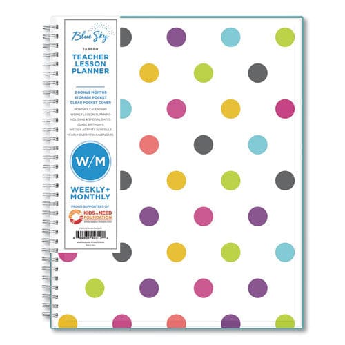 Blue Sky Teacher Dots Academic Year Create-your-own Cover Weekly/monthly Planner 11 X 8.5 12-month (july To June): 2022 To 2023 - School