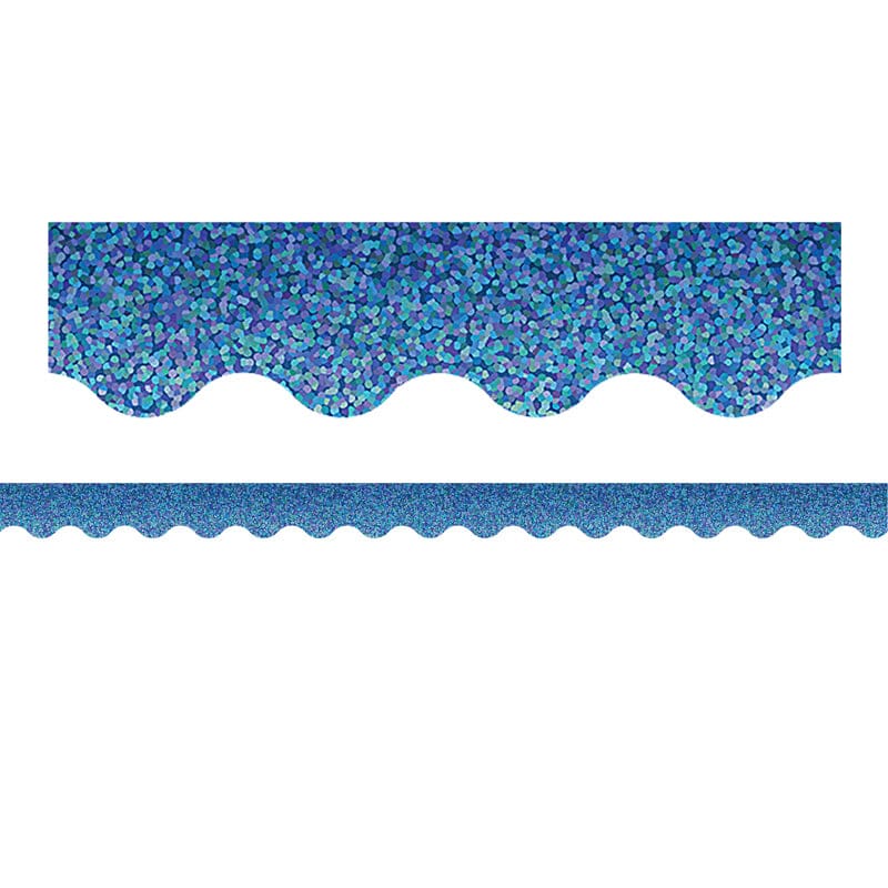 Blue Sparkle Scalloped Border Trim (Pack of 10) - Border/Trimmer - Teacher Created Resources