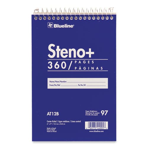 Blueline High-capacity Steno Pad Medium/college Rule Blue Cover 180 White 6 X 9 Sheets - Office - Blueline®