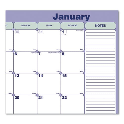 Blueline Monthly Desk Pad Calendar 21.25 X 16 White/blue/green Sheets Black Binding Black Corners 12-month (jan To Dec): 2023 - School