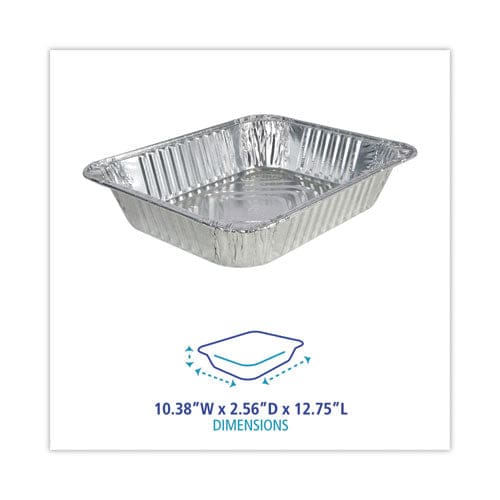Boardwalk Aluminum Steam Table Pans Half-size Deep—128 Oz. 2.56 Deep 10.38 X 12.75 100/carton - Food Service - Boardwalk®