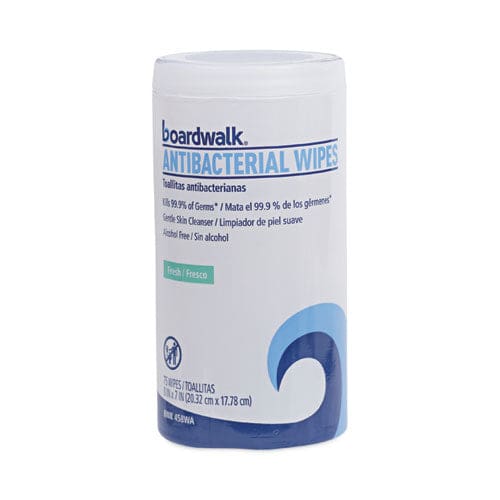 Boardwalk Antibacterial Wipes 5.4 X 8 Fresh Scent 75/canister 6 Canisters/carton - School Supplies - Boardwalk®