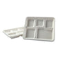 Boardwalk Bagasse Dinnerware 5-compartment Tray 10 X 8 White 500/carton - Food Service - Boardwalk®