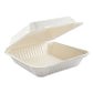 Boardwalk Bagasse Food Containers Hinged-lid 3-compartment 9 X 9 X 3.19 White Sugarcane 100/sleeve 2 Sleeves/carton - Food Service -