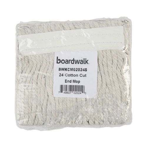 Boardwalk Banded Cotton Mop Head #24 White 12/carton - Janitorial & Sanitation - Boardwalk®
