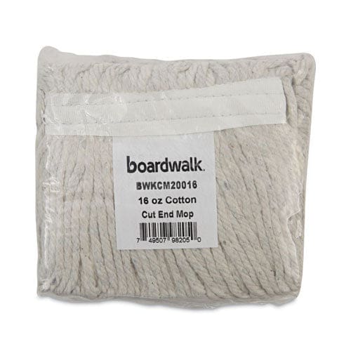 Boardwalk Banded Mop Head Cotton Cut-end White 16 Oz 12/carton - Janitorial & Sanitation - Boardwalk®