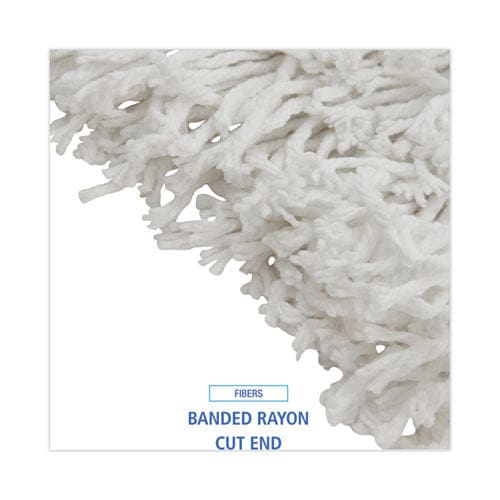 Boardwalk Banded Rayon Cut-end Mop Heads #24 White 1.25 Headband 12/carton - Janitorial & Sanitation - Boardwalk®