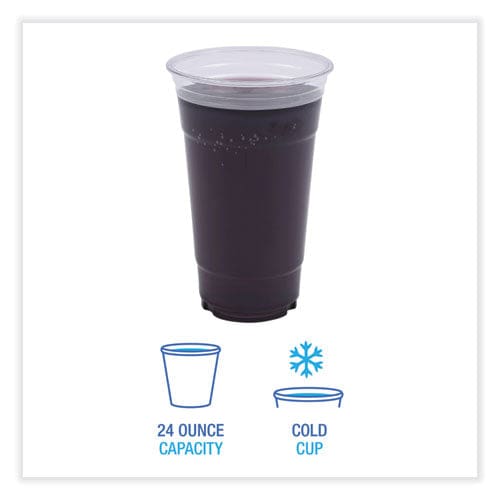 Boardwalk Clear Plastic Cold Cups 24 Oz Pet 50 Cups/sleeve 12 Sleeves/carton - Food Service - Boardwalk®