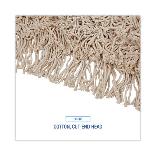 Boardwalk Cotton Dry Mopping Kit 36 X 5 Natural Cotton Head 60 Natural Wood Handle - Janitorial & Sanitation - Boardwalk®