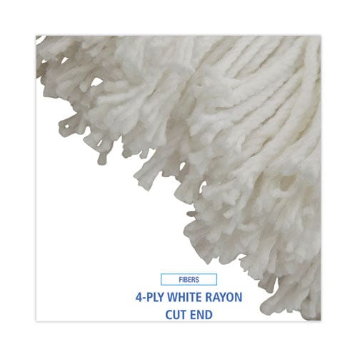 Boardwalk Cut-end Lie-flat Wet Mop Head Rayon 16oz White 12/carton - Janitorial & Sanitation - Boardwalk®