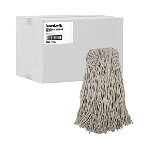 Boardwalk Cut-end Wet Mop Head Cotton No. 32 White 12/carton - Janitorial & Sanitation - Boardwalk®