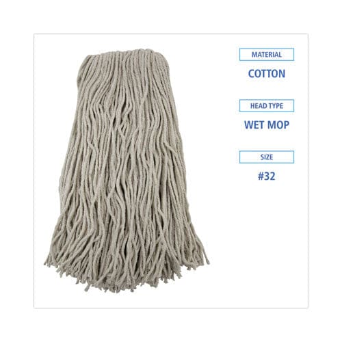 Boardwalk Cut-end Wet Mop Head Cotton No. 32 White - Janitorial & Sanitation - Boardwalk®