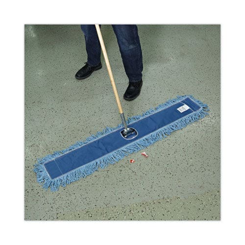 Boardwalk Dust Mop Head Cotton/synthetic Blend 48 X 5 Blue - Janitorial & Sanitation - Boardwalk®