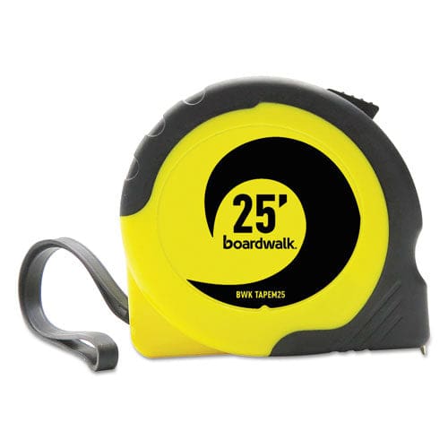Boardwalk Easy Grip Tape Measure 25 Ft Plastic Case Black And Yellow 1/16 Graduations - Office - Boardwalk®