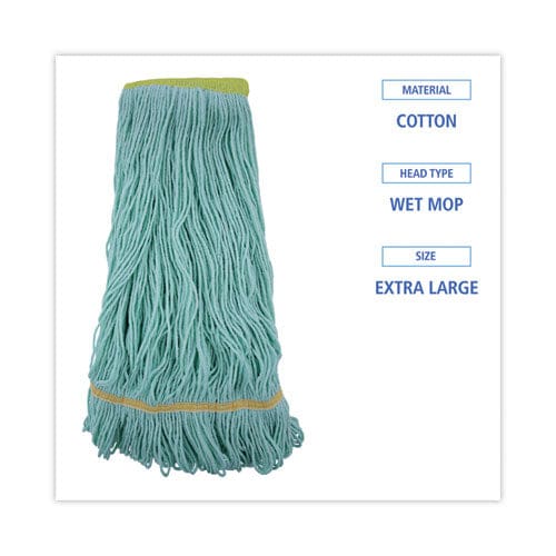 Boardwalk Ecomop Looped-end Mop Head Recycled Fibers Extra Large Size Green 12/ct - Janitorial & Sanitation - Boardwalk®