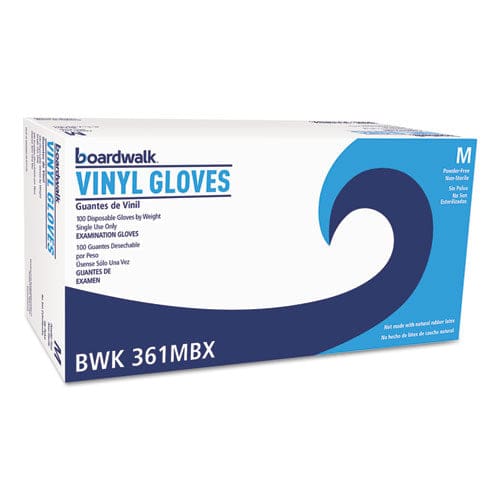 Boardwalk Exam Vinyl Gloves Clear Medium 3 3/5 Mil 100/box 10 Boxes/carton - Janitorial & Sanitation - Boardwalk®