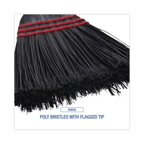 Boardwalk Flag Tipped Poly Lobby Brooms Flag Tipped Poly Bristles 38 Overall Length Natural/black 12/carton - Janitorial & Sanitation -
