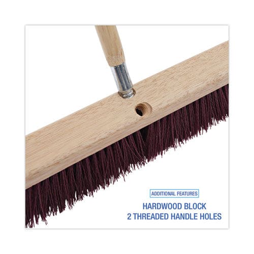 Boardwalk Floor Brush Head 3.25 Maroon Stiff Polypropylene Bristles 24 Brush - Janitorial & Sanitation - Boardwalk®